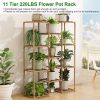 Multi-tier Wooden Plant Stand 11 Potted Flower Display Shelf Rack Vase Holder