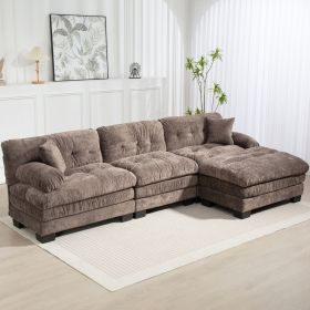 L Shaped Modular Sectional Sofa With Deep Seating