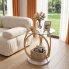 Faux Marble Round Side Table - Gold