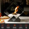 Diamond Glass Tabletop Fireplace - Black