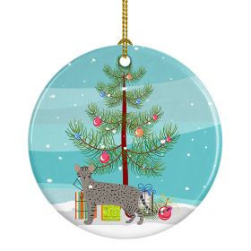 NEW Safari Cat Christmas Ceramic Ornament Christmas Tree Hanging Decorations for Home Christmas Holiday, Party, Gift, 3 in, Multicolor