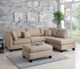 Sand Color 3Pcs Sectional Living Room Furniture Reversible