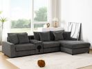 11464 Corduroy Sectional Sofa With Bluetooth Speakersl