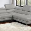 Light Gray Sectional Couch 2Pc Set Living Room Faux Leather