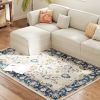 4x6 Machine-Washable Floral Area Rug