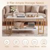 Modern Accent Table with Open Storage Shelf - White