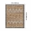7.5 x 9.5 Brown Green Washable Vintage Area Rug