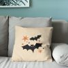Two Bats Throw Pillow 18X18 Inches