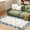 4x6 Machine-Washable Floral Area Rug