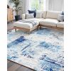 5 x 7 Blue Washable Modern Area Rug