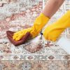 9 x 12 Brown Red Washable Vintage Area Rug
