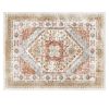9 x 12 Brown Red Washable Vintage Area Rug