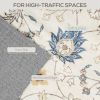 4x6 Machine-Washable Floral Area Rug