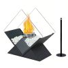 Diamond Glass Tabletop Fireplace - Black