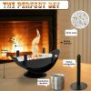 Oval Glass Tabletop Fireplace - Black