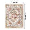 9 x 12 Brown Red Washable Vintage Area Rug