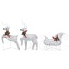 +Reindeer & Sleigh Christmas Decoration 60 LEDs Outdoor Silver