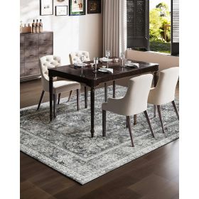 8 x 10 Gray Washable Vintage Area Rug