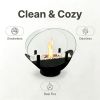 Oval Glass Tabletop Fireplace - Black
