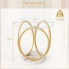 Faux Marble Round Side Table - Gold