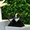 Diamond Glass Tabletop Fireplace - Black