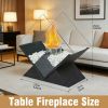 Diamond Glass Tabletop Fireplace - Black