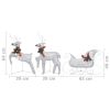 +Reindeer & Sleigh Christmas Decoration 60 LEDs Outdoor Silver