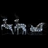 +Reindeer & Sleigh Christmas Decoration 60 LEDs Outdoor Silver
