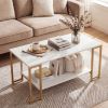 Modern Accent Table with Open Storage Shelf - White