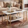 Modern Accent Table with Open Storage Shelf - White