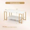 Modern Accent Table with Open Storage Shelf - White