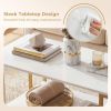 Modern Accent Table with Open Storage Shelf - White