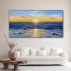 Palette Knife Seascape Canvas Wall Art - 100 x 200 cm