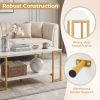 Modern Accent Table with Open Storage Shelf - White