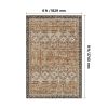 6 x 9 Brown Green Washable Vintage Area Rug