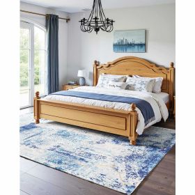 5 x 7 Blue Washable Modern Area Rug