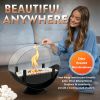 Oval Glass Tabletop Fireplace - Black