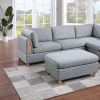 Living Room Furniture 6Pc Modular Sofa Set Light Grey