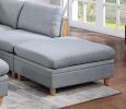 Living Room Furniture 6Pc Modular Sofa Set Light Grey