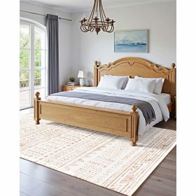 5 x 7 Beige Washable Modern Area Rug