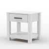 Farmhouse Traditional Rustic White Pine Wood 1-Drawer