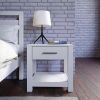 Farmhouse Traditional Rustic White Pine Wood 1-Drawer