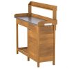 Metal Top Potting Bench With Cabinet - Garden Workstation