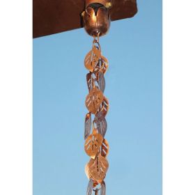 Copper Leaf Rain Chain Downspout