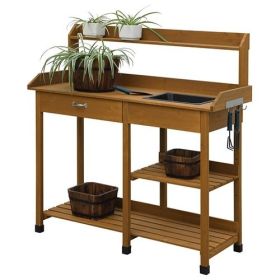 Outdoor Potting Table With Sink - Garden Workstation