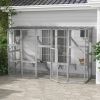 Wooden Outdoor Cat House Catio Playground Cat Window Box Out
