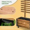 Farmhouse Rustic Wooden Raised Garden Bed Planter With Trell