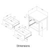 Modern Grey 2-Drawer Nightstand with Cubby Shelf