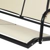 Outdoor Porch Patio 3-Person Canopy Swing In Light Brown