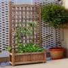 Solid Wood Farmhouse Garden Planter Box With 48-Inch High Tr
